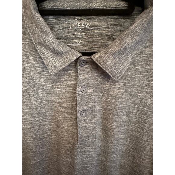 J. Crew Factory Slim Fit Men's Heather Gray Short Sleeve Polo Large - Picture 5 of 7